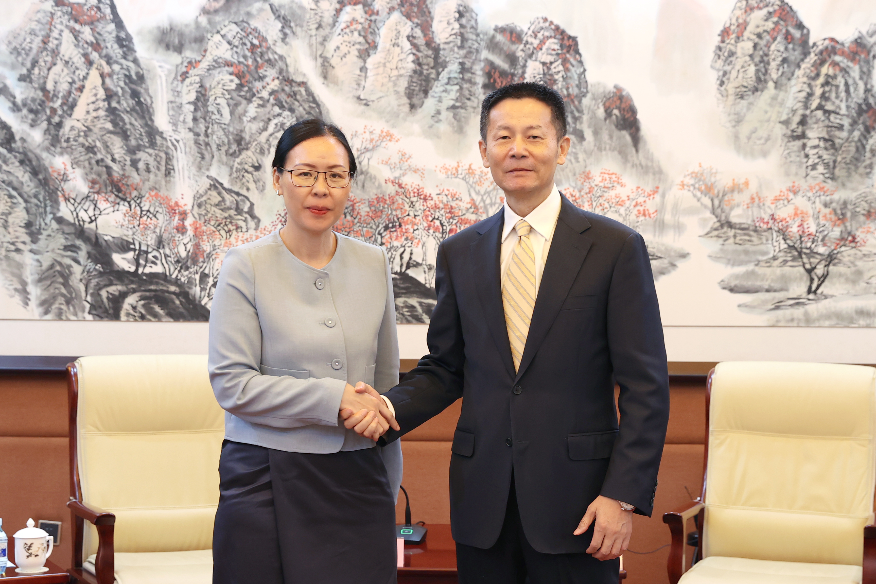 吴清主席会见老挝证监会秘书长萍西·萍蒙